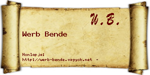 Werb Bende névjegykártya